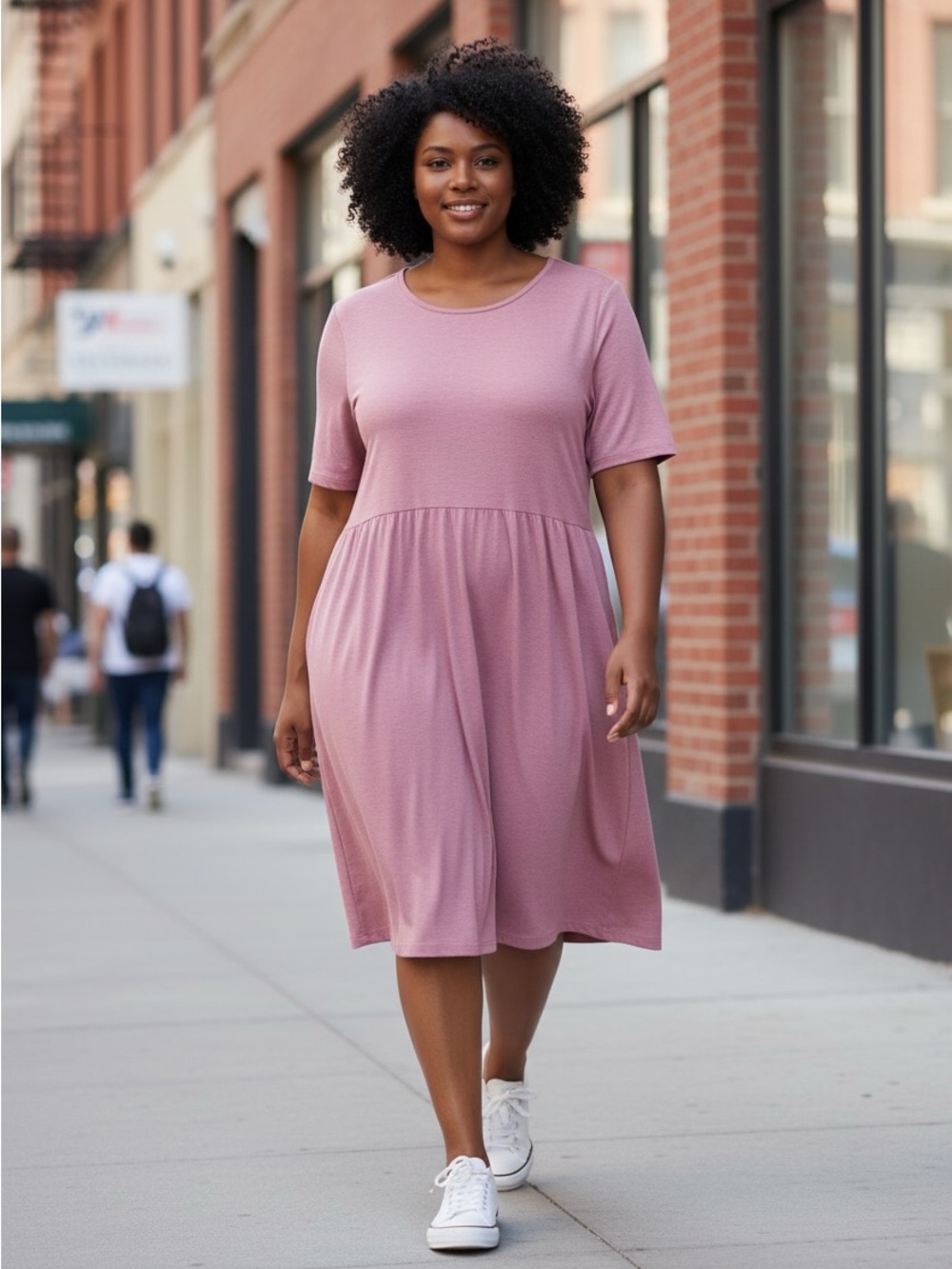 Lands' End Dusty Rose Midi Dress